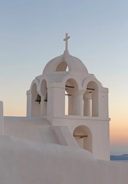 Bell tower Agios Minas Kościół w mieście Fira — Zdjęcie stockowe