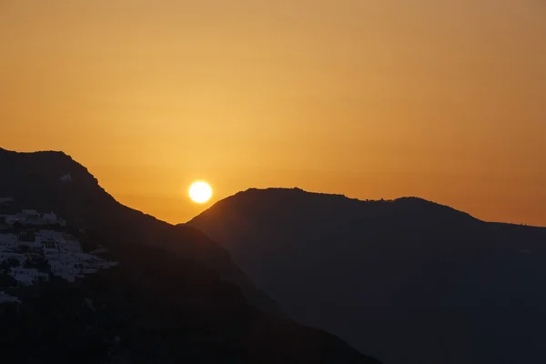 Východ slunce v Oia na Santorini — Stock fotografie