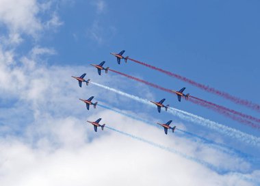 LE BOURGET, FRANCE - June 25, 2017: The Patrouille Acrobatique de France