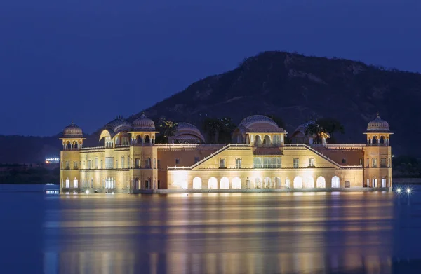 Wzrok Jal Mahal Palace Jaipur Nocy Indie — Zdjęcie stockowe