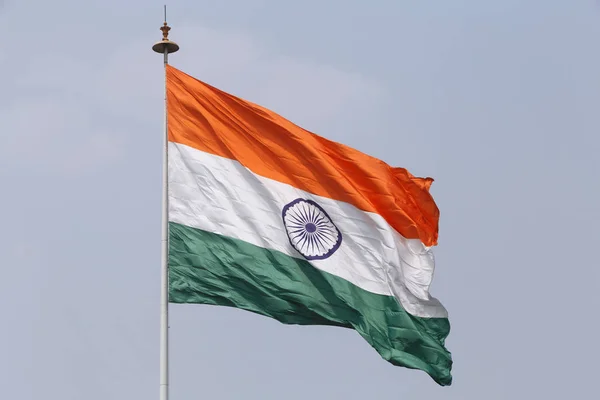 Vlag Van India Vlaggenmast Connaught Place Delhi — Stockfoto