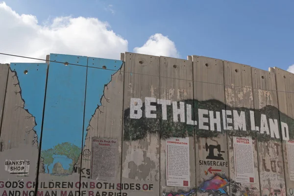 Bethelem Palestine May 2017 View Israeli West Bank Barrier Bethlehem — ストック写真