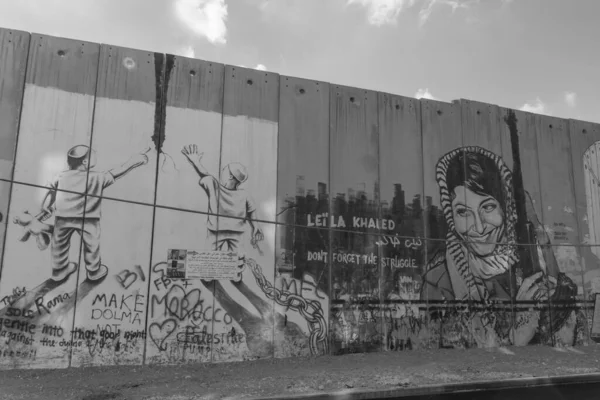 Bethelem Palestine May 2017 View Israeli West Bank Barrier Bethlehem — ストック写真