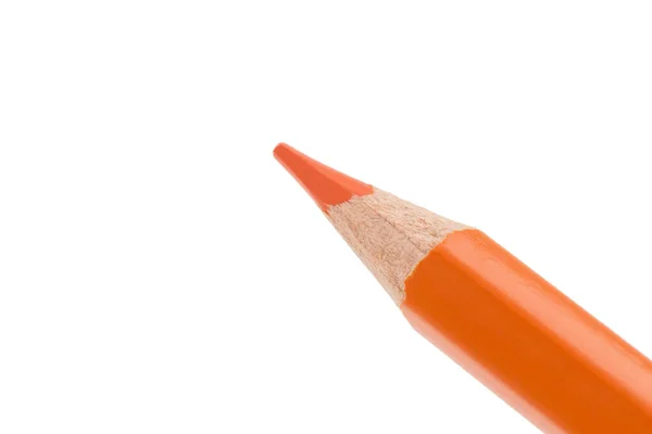 Close Orange Pencil Isolated White — Stock Photo, Image