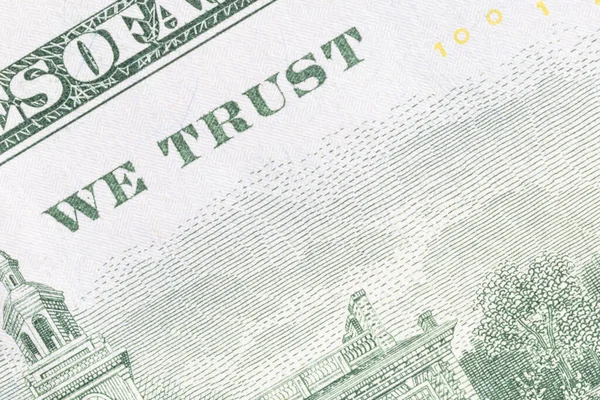 Close Text Trust Back Side One Hundred Dollars Banknote — Stock Photo, Image