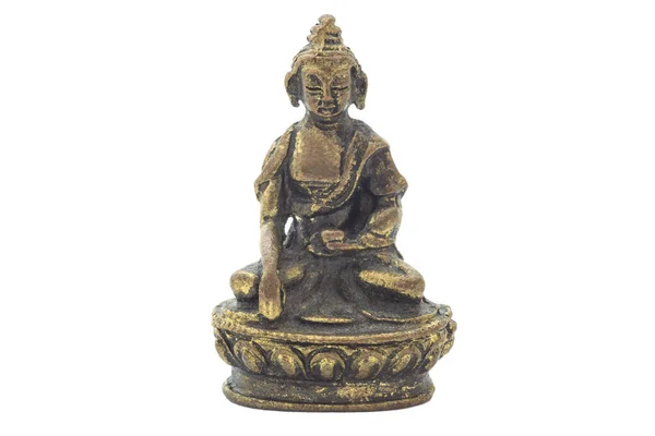 Detail Sošky Buddhy Izolované Bílém — Stock fotografie