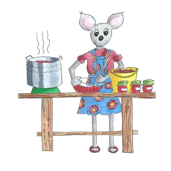 Ilustracja gotowania dżem — Zdjęcie stockowe