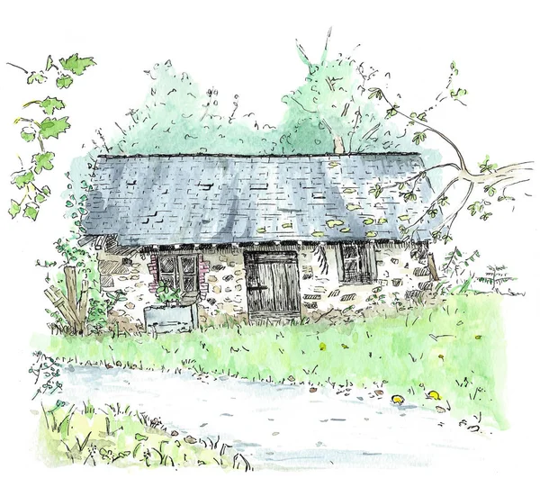 Иллюстрация старого дома — стоковое фото