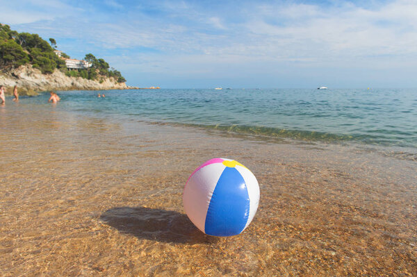 Beach ball in sea