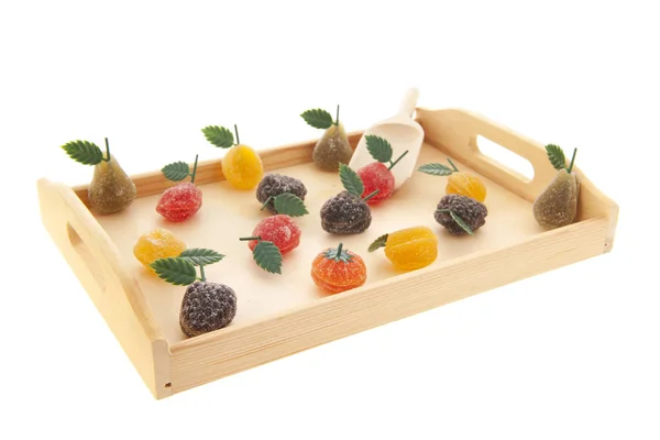 Tray with fruit candy — Stock Photo, Image