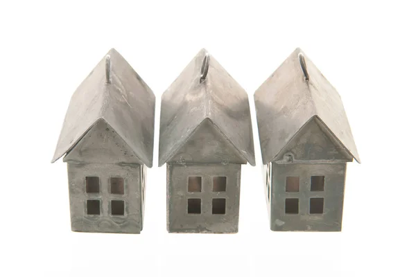 Metal miniaturowych domy — Zdjęcie stockowe
