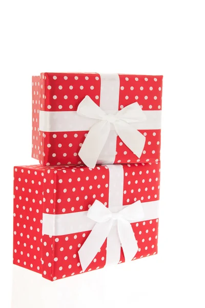 Červené a bílé dárky — Stock fotografie