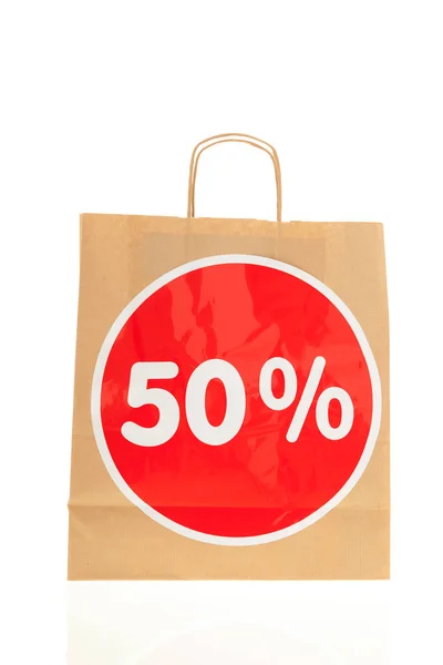 Carta shopping bag sconto — Foto Stock