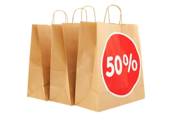 Carta shopping bags sconto — Foto Stock