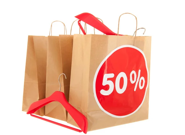 Paper shopping bags with discount — Stock Photo, Image