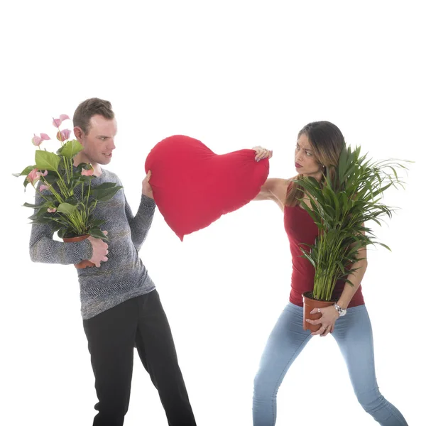 Paar vechten voor liefde — Stockfoto