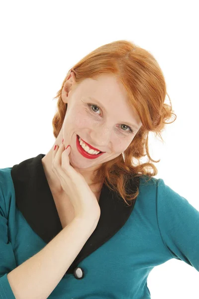 Portrait girl with red hair — Stock Photo, Image