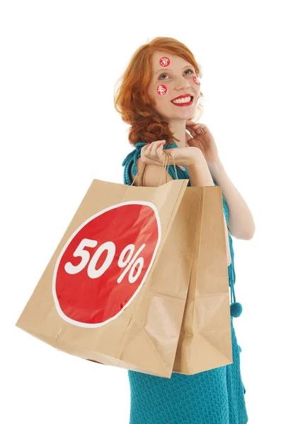 Mujer con bolsa de compras — Foto de Stock