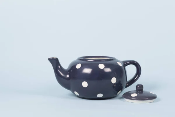 Big blue tea pot — Stock Photo, Image