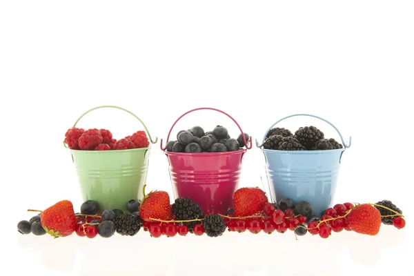 Fresh fruit in bowls — Stock Photo, Image