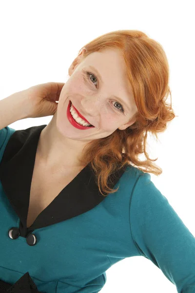 Portrait girl with red hair — Stock Photo, Image