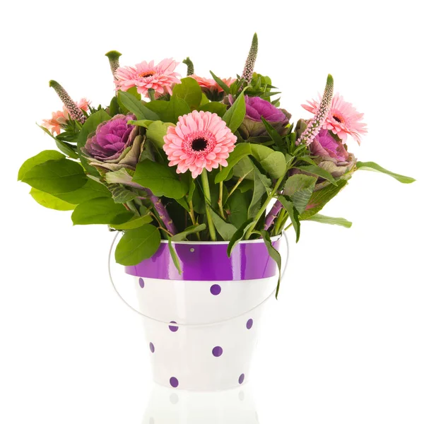 Mixed bouquet flowers in vase — Stock Photo, Image