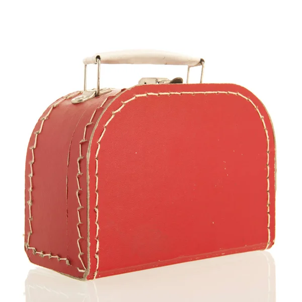Kis piros bőrönd — Stock Fotó