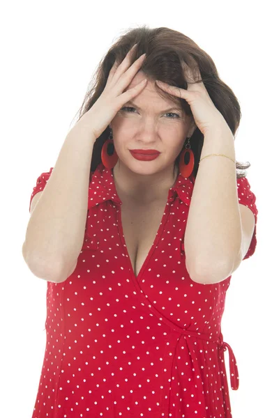 Retrato mujer joven con dolor de cabeza —  Fotos de Stock