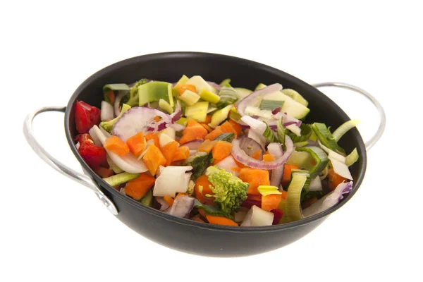 Mixed vegetables in frying pan — Stock Photo, Image