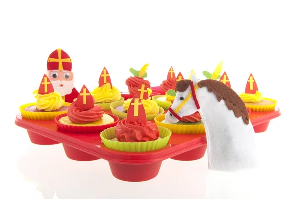 Hollandalı sinterklaas cupcakes — Stok fotoğraf