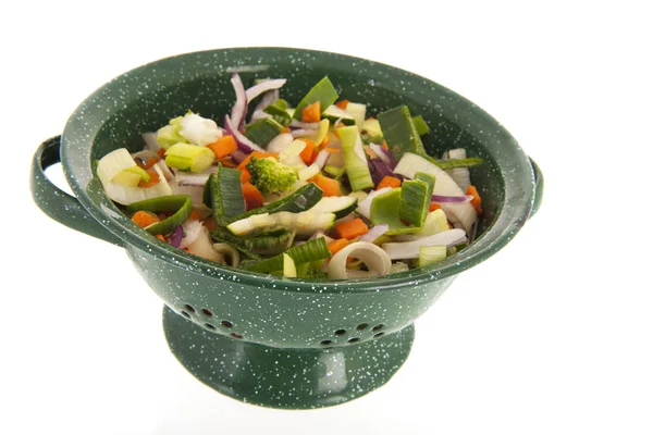 Mixed vegetables in colander — Stock Photo, Image