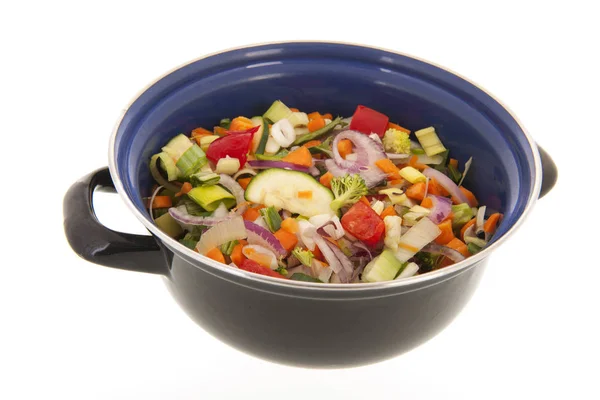 Mixed vegetables in frying pan — Stock Photo, Image