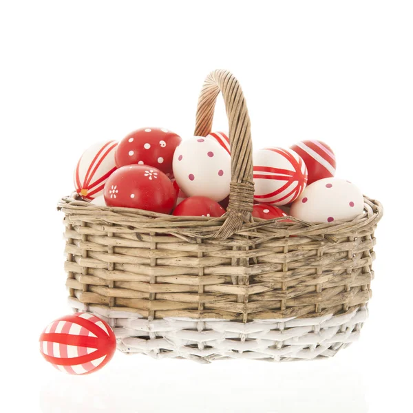 Basket easter eggs — Stock Photo, Image