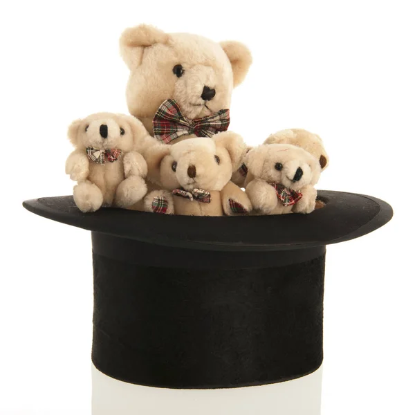 Ours en peluche en chapeau noir — Photo