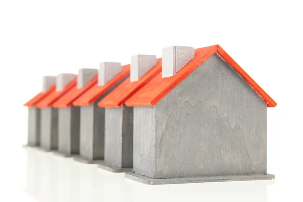 Row houses in gray and red — Stock Photo, Image