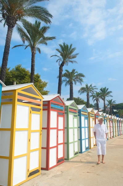 Capanne colorate da spiaggia — Foto Stock