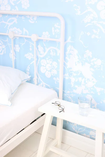 Blue bedroom from elder people — Stock Photo, Image