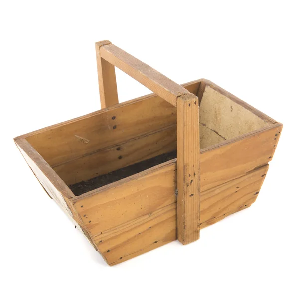 Vintage wooden harvest basket — Stock Photo, Image