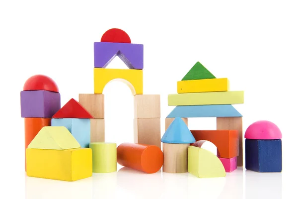 Village from toy blocks — Stock Photo, Image