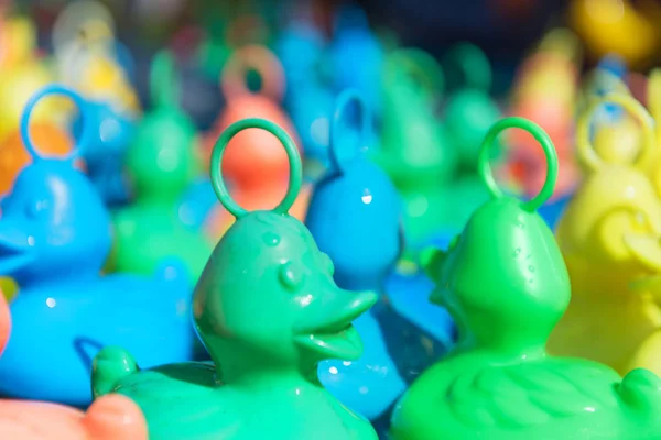 Plastic ducks at the fair — Stock Photo, Image
