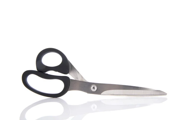 Black scissors isolated over white background — Stock Photo, Image