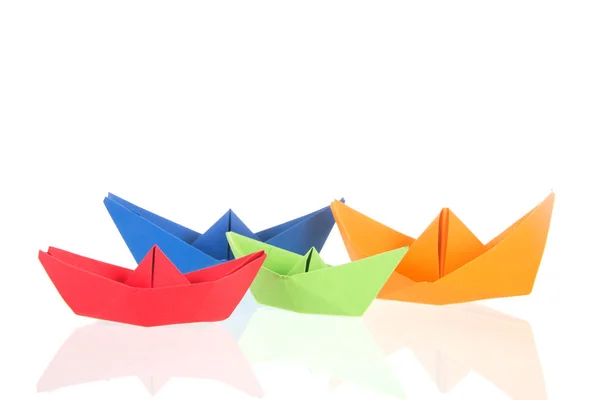 Folded Paper boats — Stock Photo, Image