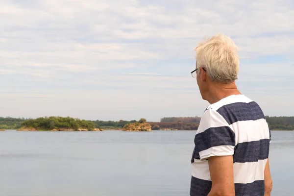 Man in landscape at island Corsica in France — Stock Photo, Image