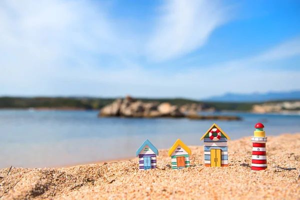 Costa con pueblo en miniatura — Foto de Stock