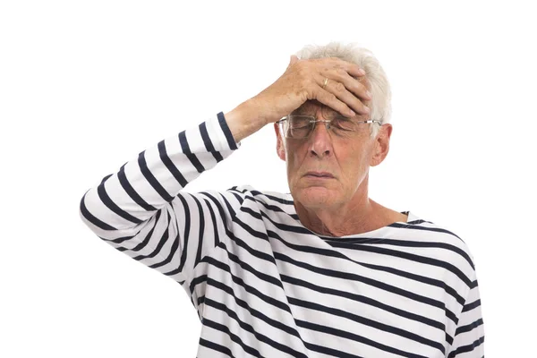 Seneor man met hoofdpijn — Stockfoto