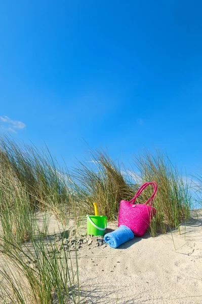Leksaker Sanddynerna Vid Stranden — Stockfoto