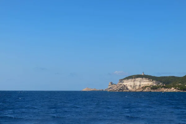 Phare Sur Côte Île Corse Près Bonifacio — Photo