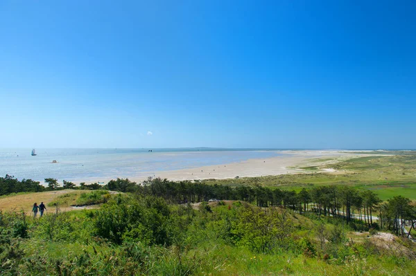 Τοπίο Ακτή Στην Ολλανδική Wadden Νησί Παραλία Και Τον Ωκεανό — Φωτογραφία Αρχείου