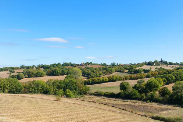 Paysage Avec Collines Verdoyantes Dans Lot Français — Photo