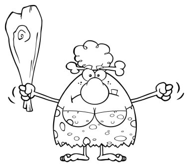 Siyah ve beyaz gülümseyen mağara kadın